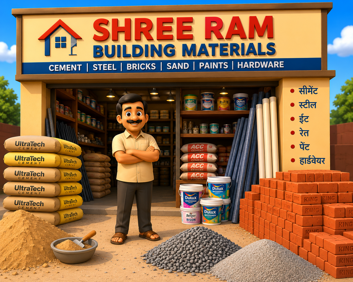 Shop owner standing at hardware store